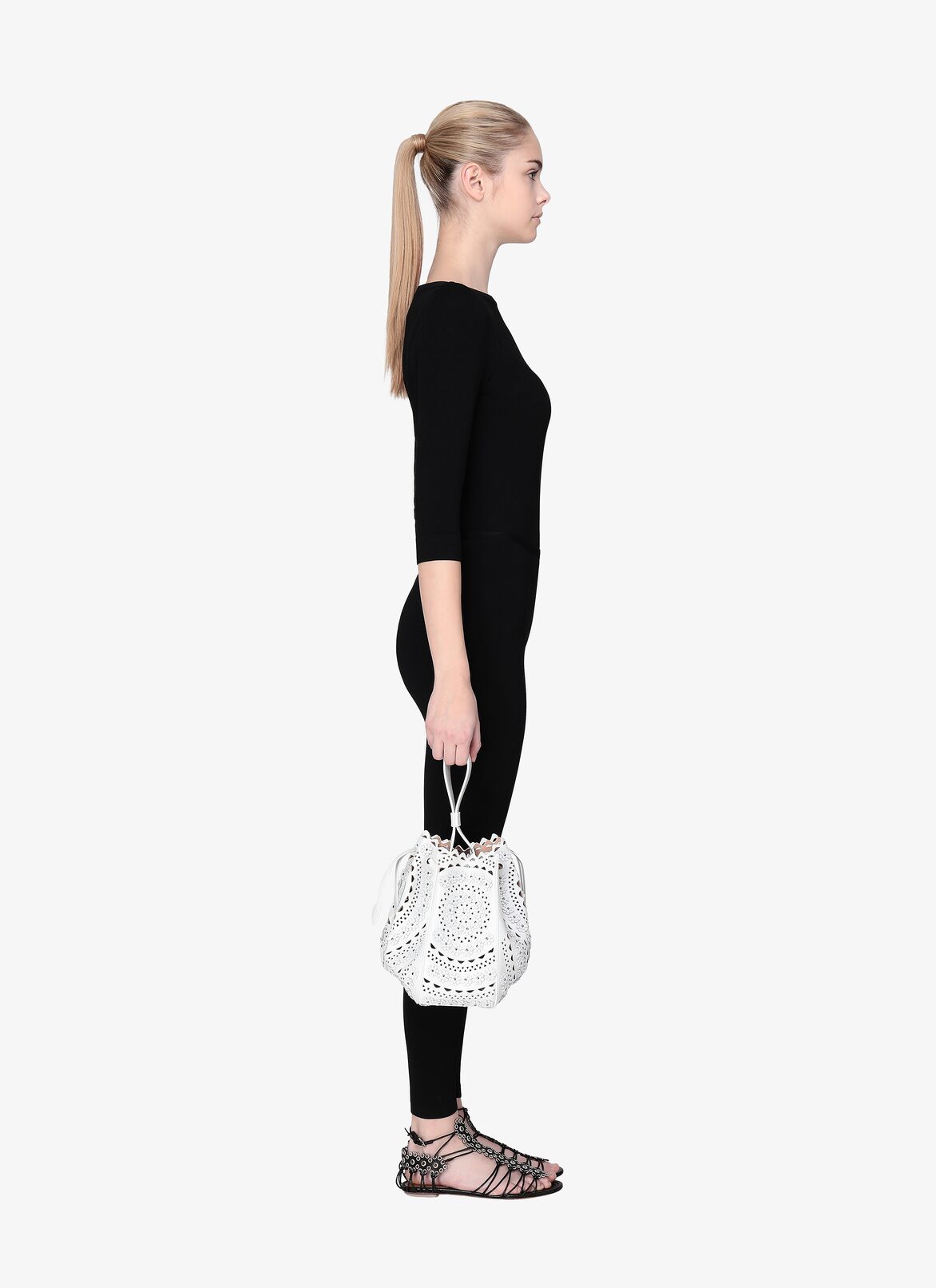 ROSE-MARIE STRA CUIR LUX NEW VIENNE FLEUR OPTICAL WHITE ALAÏA WHITE  ROSE-MARIE STRA CUIR LUX NEW VIENNE FLEUR OPTICAL WHITE